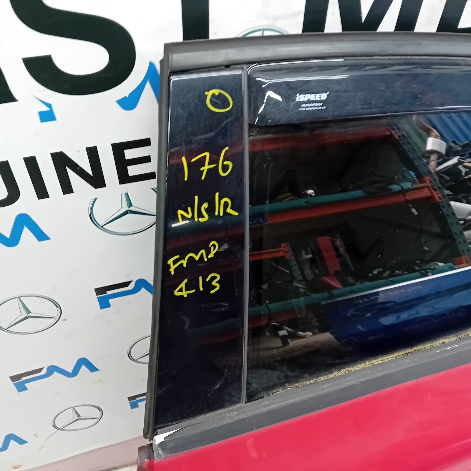 MERCEDES A-CLASS W176 PASSENGER REAR DOOR NSR RED COMPLETE 2012-18 FMD413