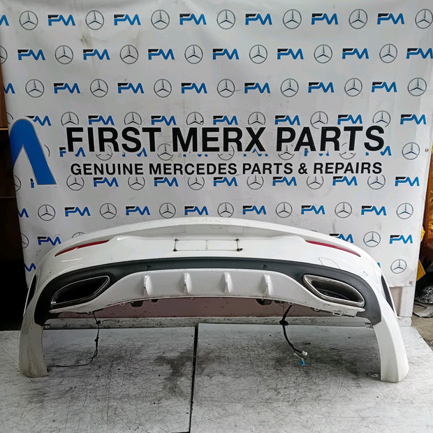 MERCEDES BENZ C-CLASS W205 COUPE REAR BUMPER 2014 WHITE COMPLETE FMX66