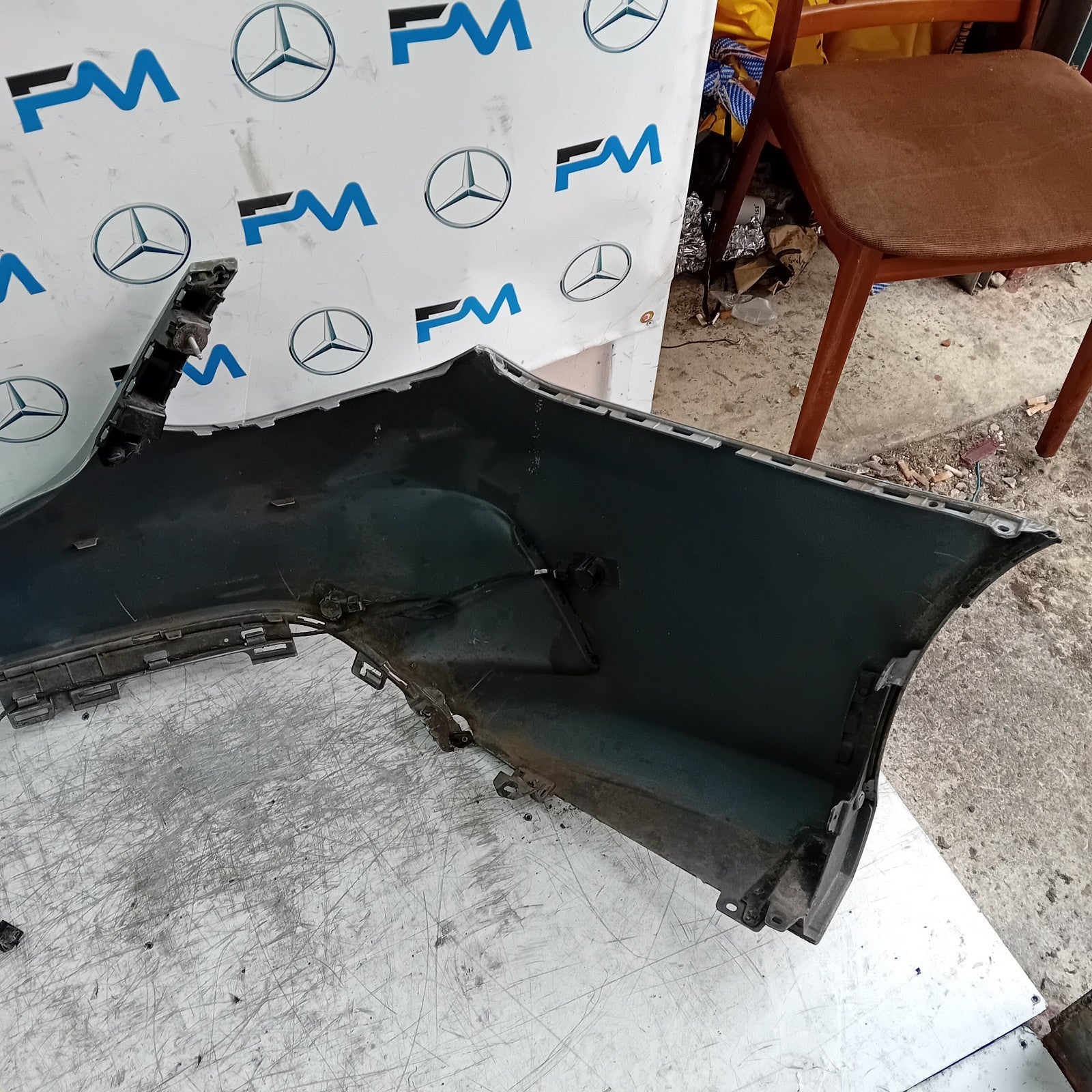 MERCEDES BENZ C-CLASS W205 REAR BUMPER 2015 SILVER A2058555738 FMX51