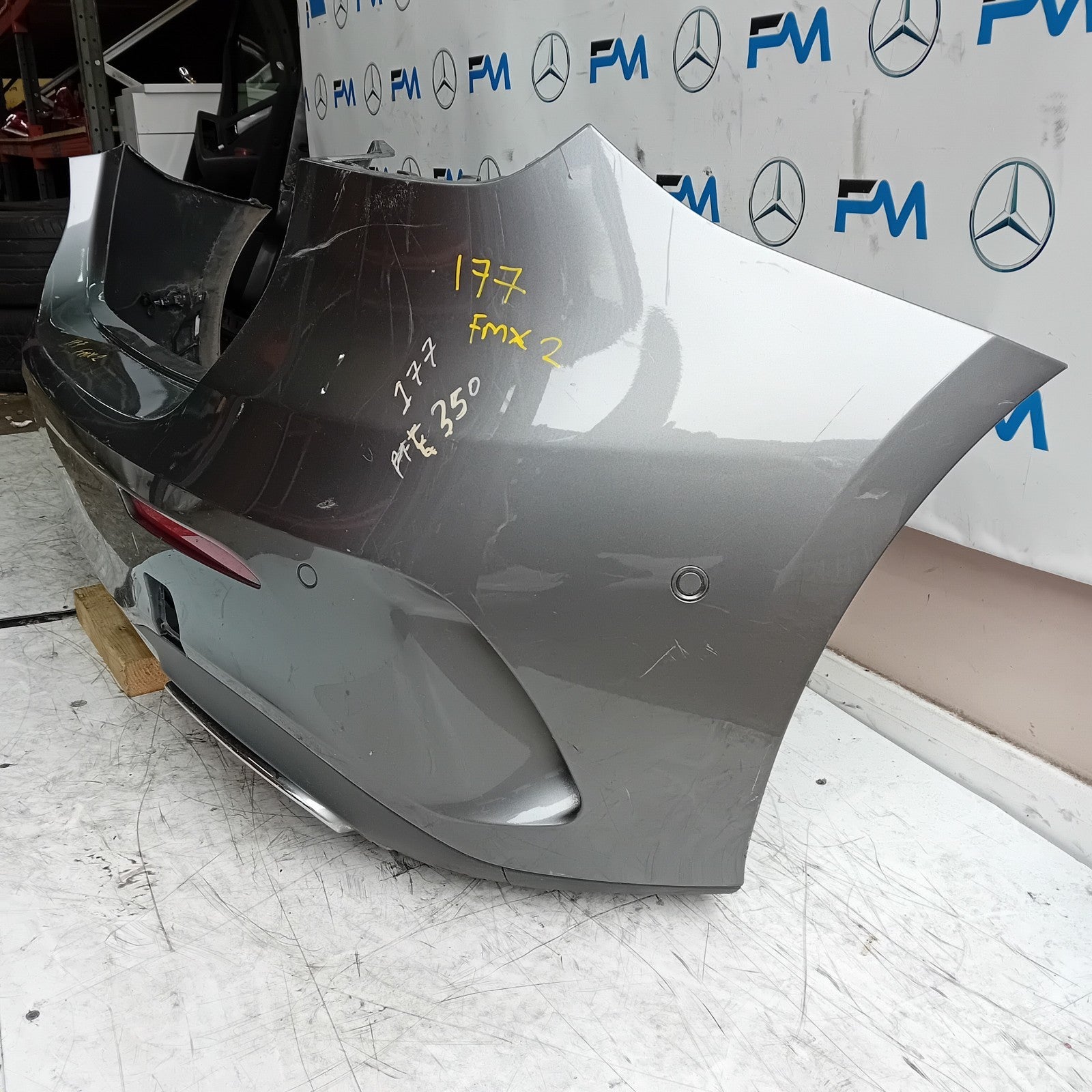 MERCEDES BENZ  A-CLASS W177 REAR BUMPER A1778804506 GREY 2018 COMPLETE FMX2
