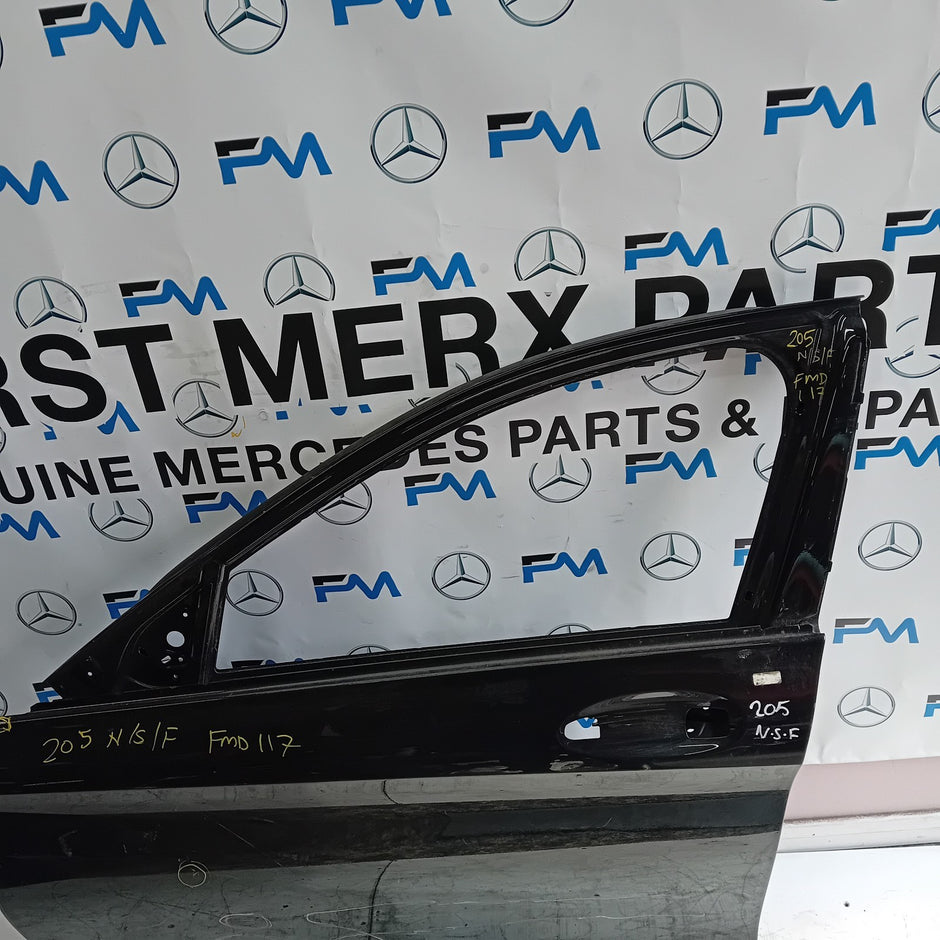 MERCEDES BENZ C-CLASS W205 PASSENGER SIDE FRONT DOOR N/S/F BLACK FMD117