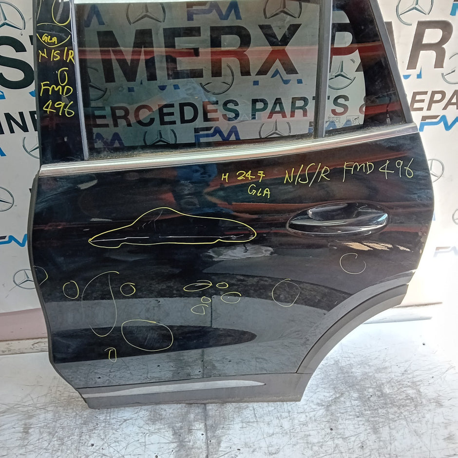 MEECEDES GLA H247 PASSENGER REAR DOOR NSR 2019 BLACK COMPLETE FMD496