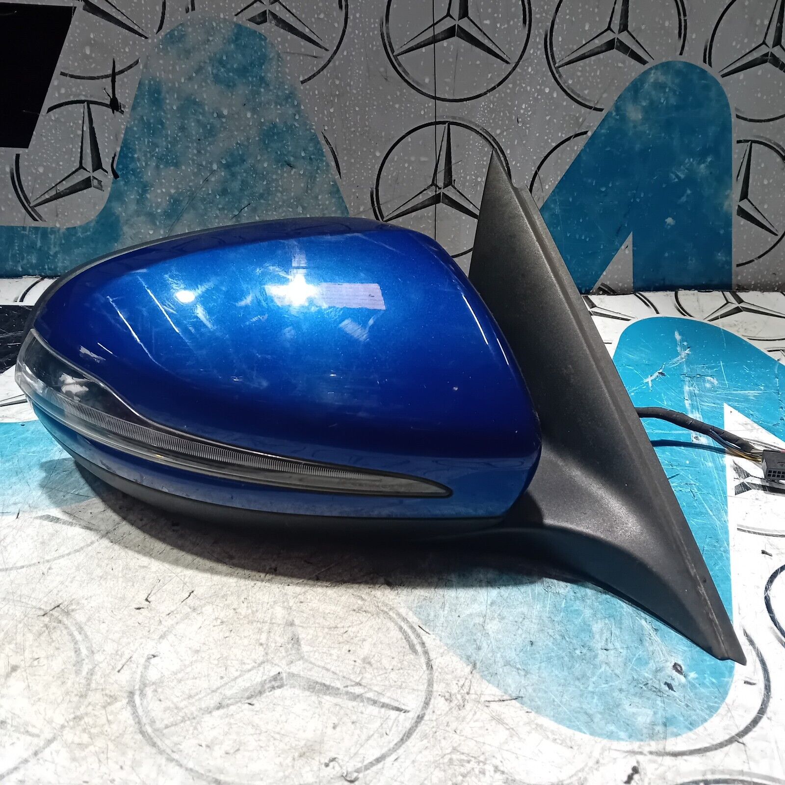 2007/2015 MERCEDES BENZ W205 C CLASS WING MIRROR FOLDING RIGHT SIDE BLUE