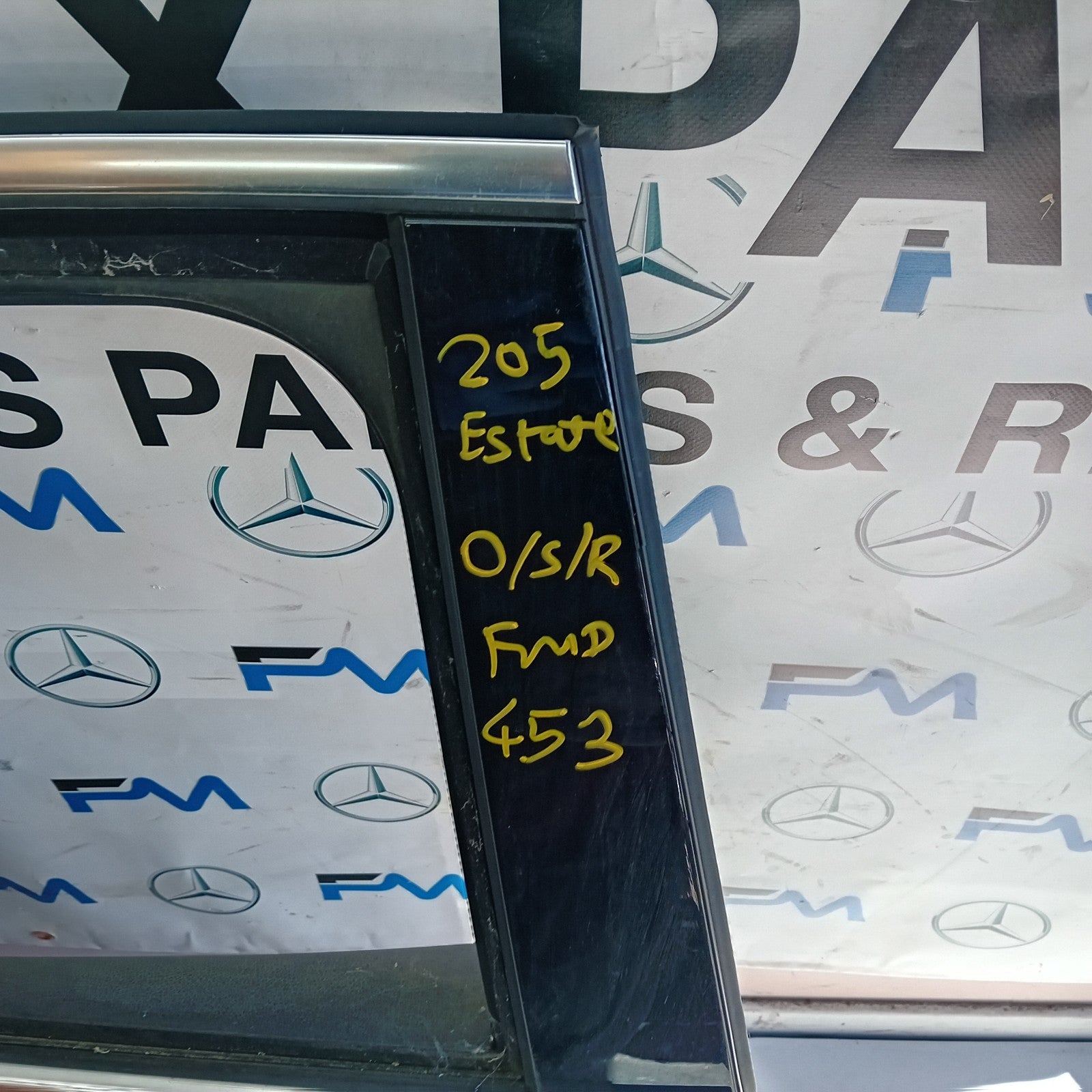 MERCEDES C-CLASS S205 EST DRIVER REAR DOOR OSR BLACK 2014 ON COMPLETE FMD453