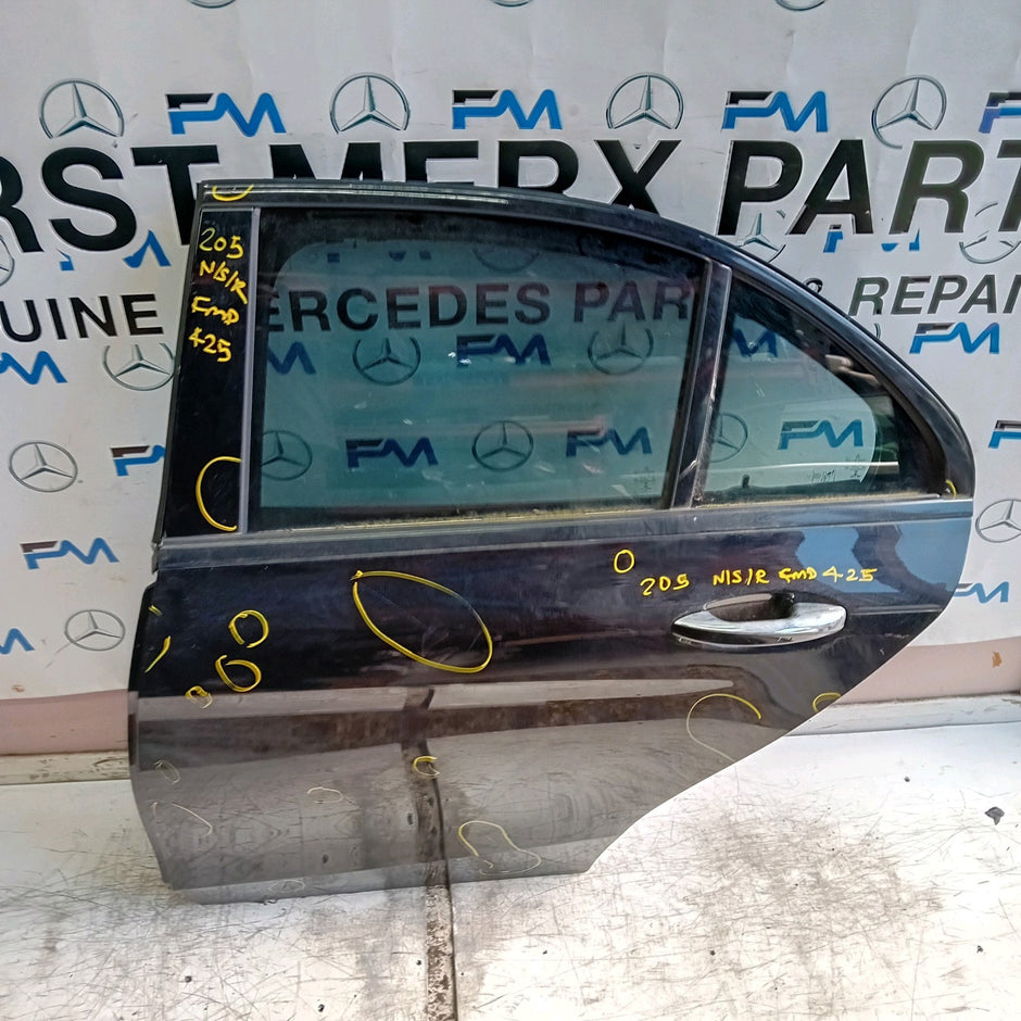MERCEDES C-CLASS W205 SLN PASSENGER REAR DOOR NSR BLACK 2014 ON COMPLETE FMD425