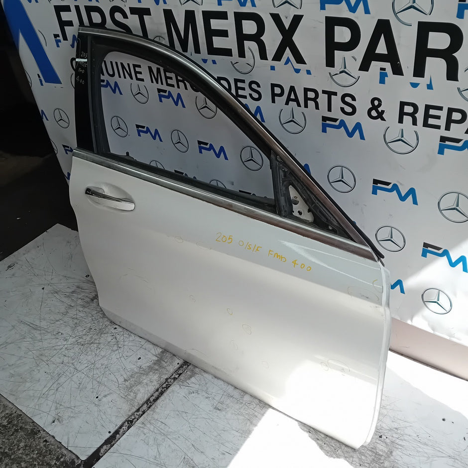 MEECEDS C-CLASS W205 DRIVER FRONT DOOR OSF WHITE 2014 ON COMPLETE FMD400