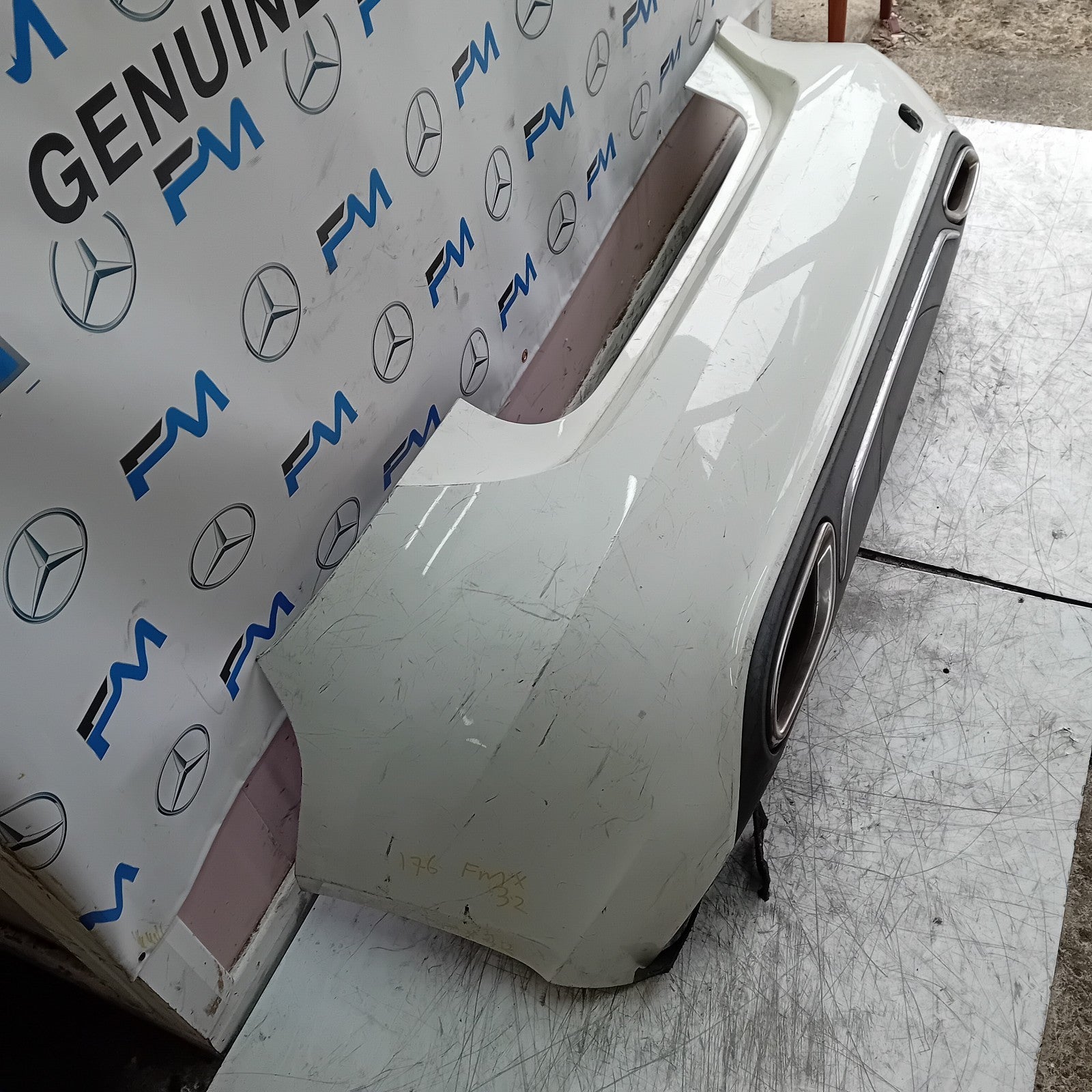 MERCEDES BENZ A-CLASS W176 REAR BUMPER 2012-18 A1768853000 WHITE FMX32