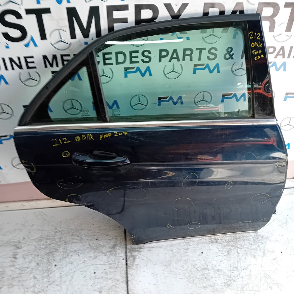 MERCEDES BENZ E-CLASS W212 DRIVER REAR DOOR OSR BLUE 2009- 2016 COMPLETE FMD208