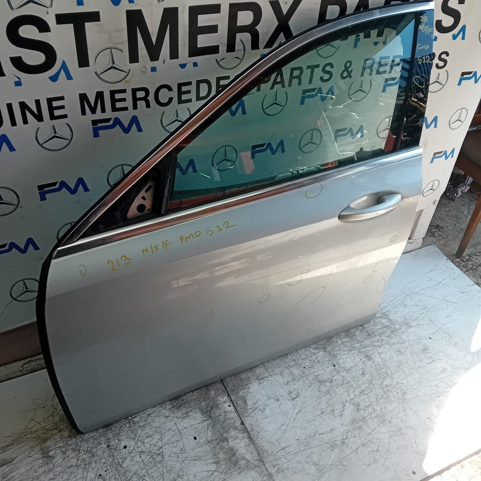 MERCEDES E-CLASS W213 PASSENGER FRONT DOOR NSF 2016 ON SILVER COMPLETE  FMD512