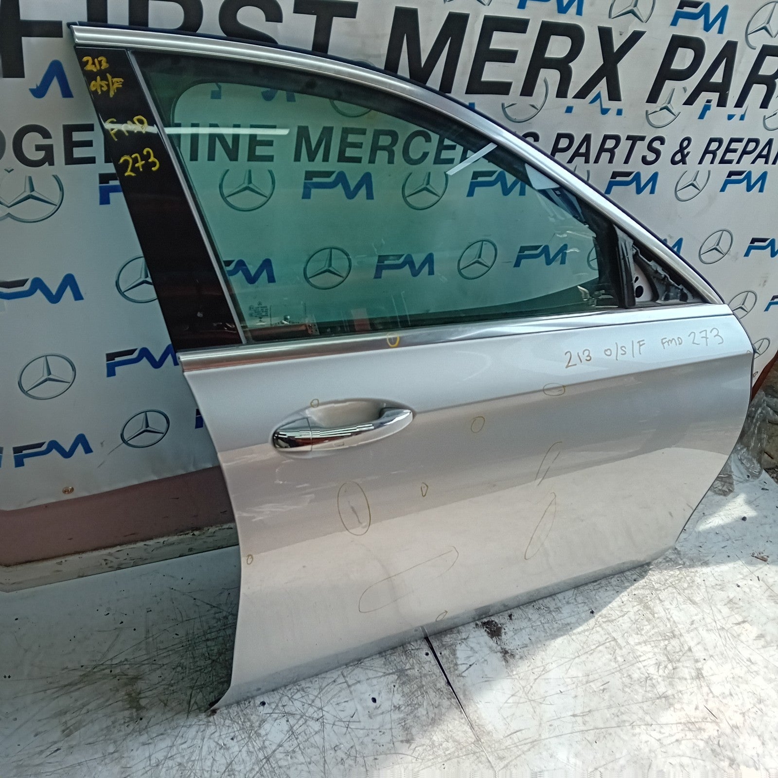 MERCEDES E-CLASS W213 SLN DRIVER FRONT DOOR OSF 2016 ON SILVER COMPLETE FMD273