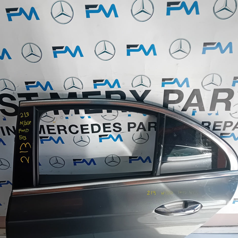 MERCEDES E-CLASS W213 PASSENGER REAR DOOR NSR 2016 ON GREY COMPLETE  FMD513