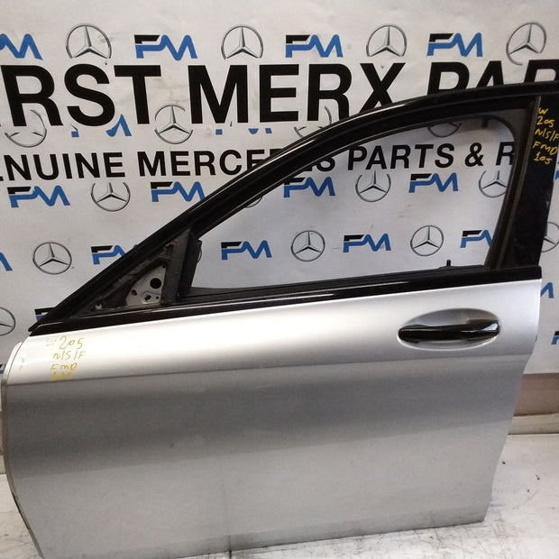 MERCEDES C-CLASS W205 PASSENGER SIDE FRONT DOOR N/S/F COMPLETE SILVER FMD105