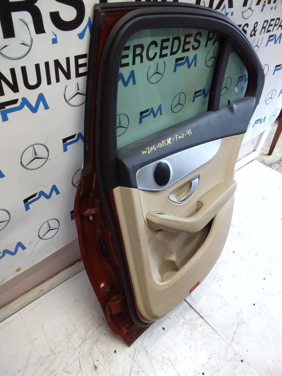MERCEDES BENZ  C-CLASS W205 DRIVER SIDE REAR DOOR O/S/R COMPLETE RED FMD91