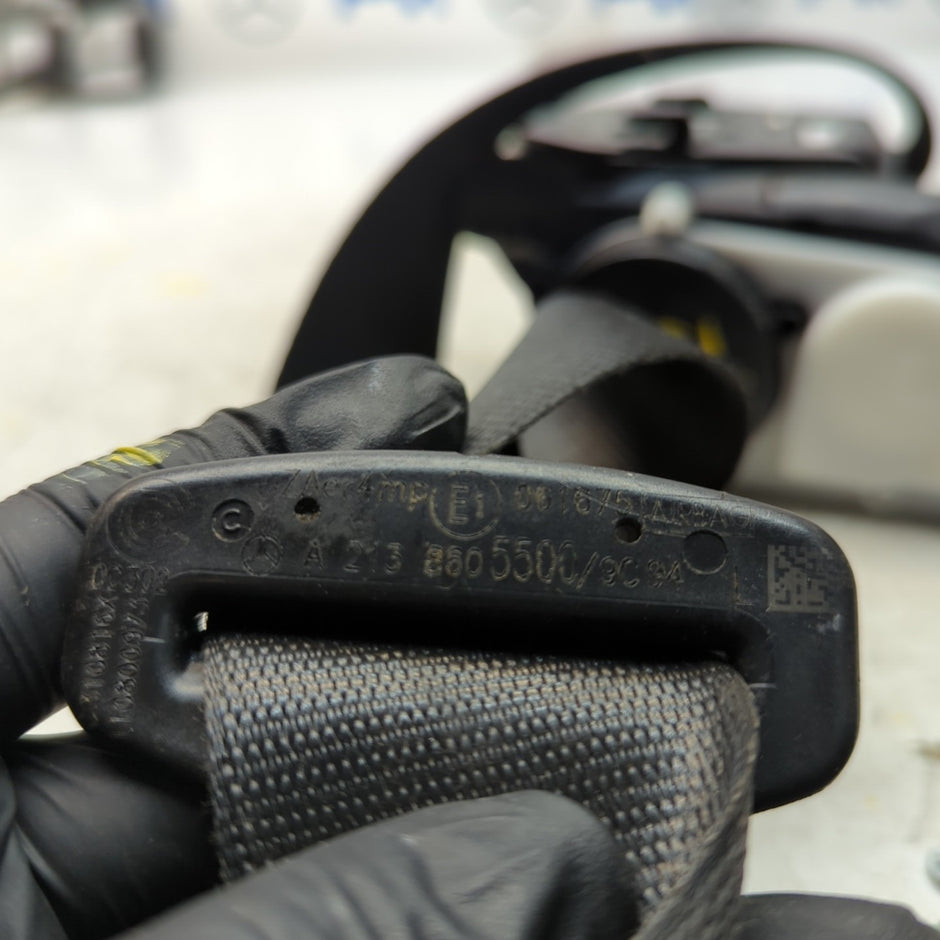MERCEDES E-CLASS W213 FRONT PASSENGER SIDE SEAT BELT BLACK A2138605500 FM001373