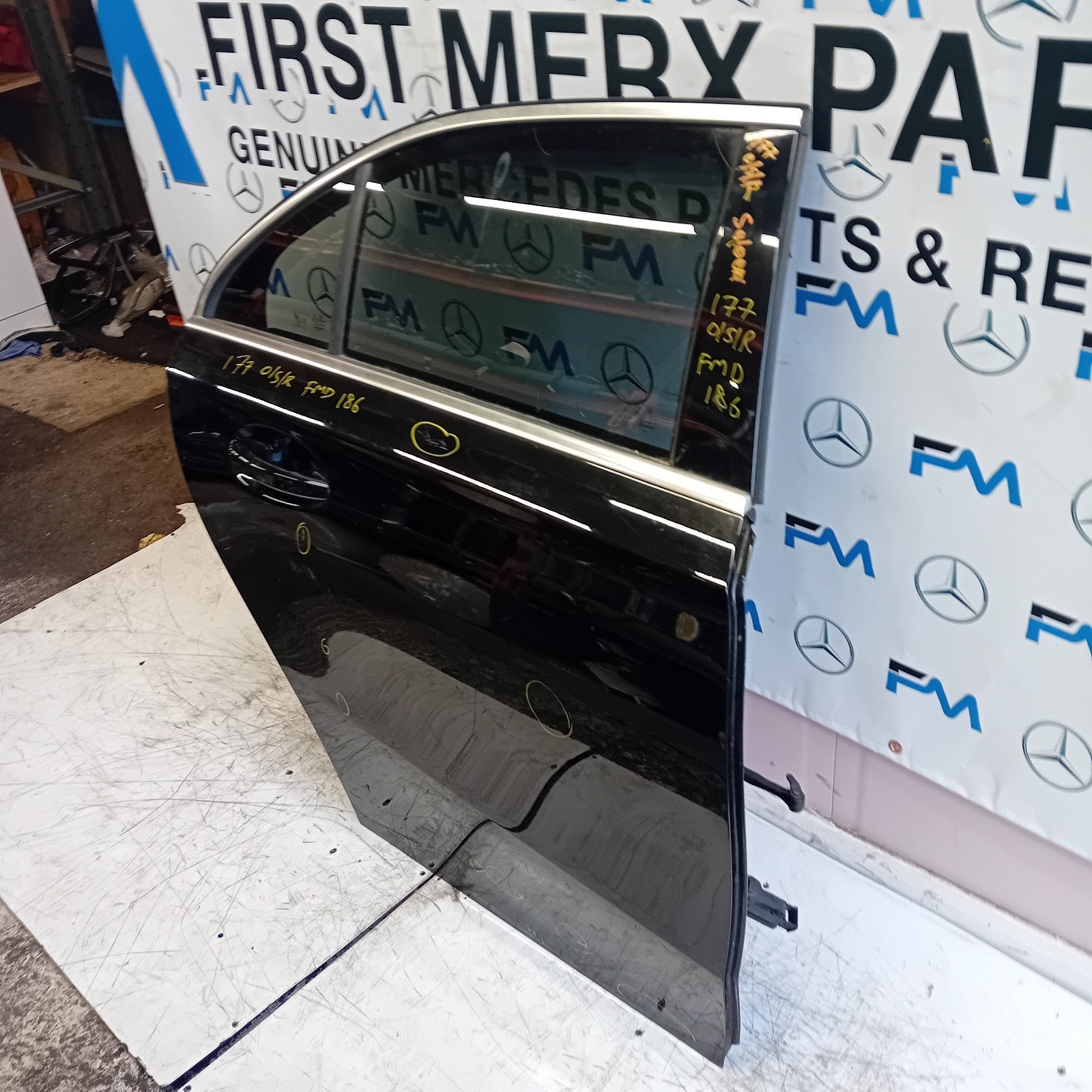 MERDEDES A-CLASS W177 SALOON DRIVER REAR DOOR NSR BLACK 2018 ON COMPLETE FMD186