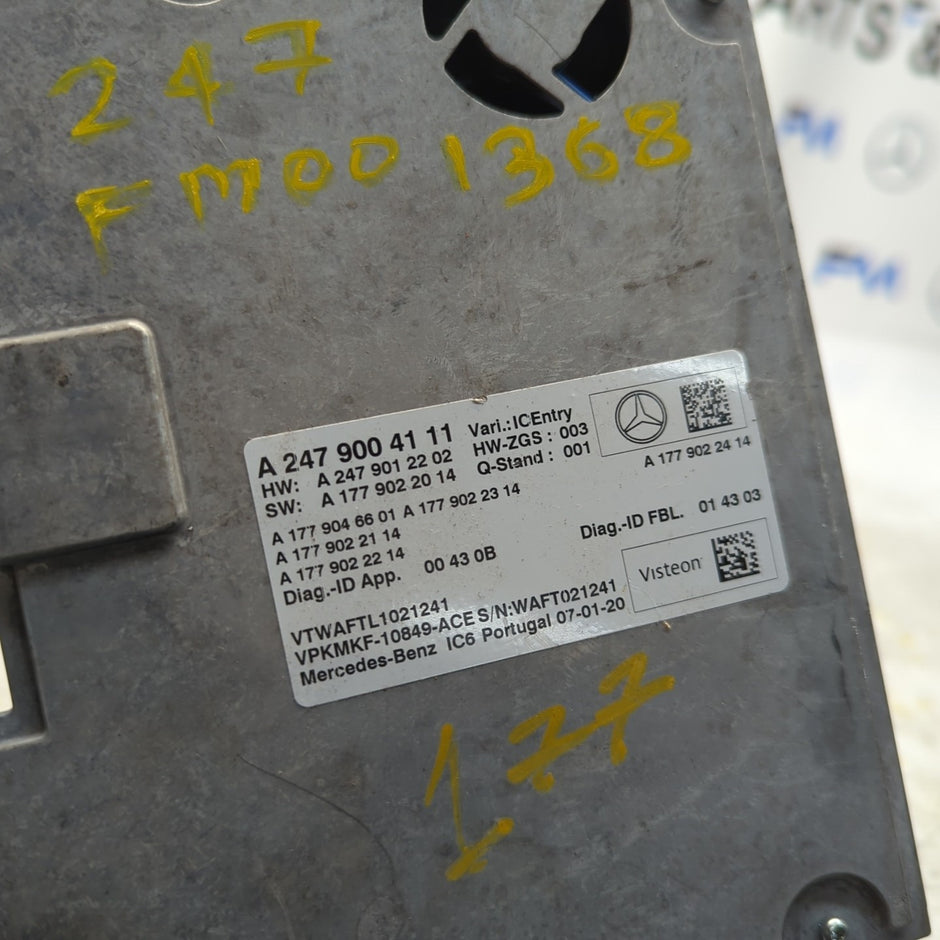 MERCEDES B-CLASS  INSTRUMENT CLUSTER CONTROL UNIT W247 A2479004111 FM001368