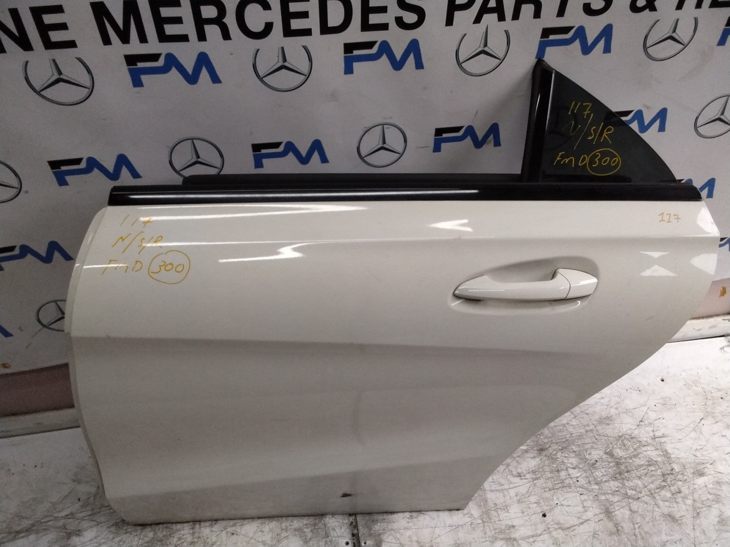 MERCEDES CLA W117 PASSENGER REAR DOOR NSR WHITE 2013-19 COMPLETE FMD300