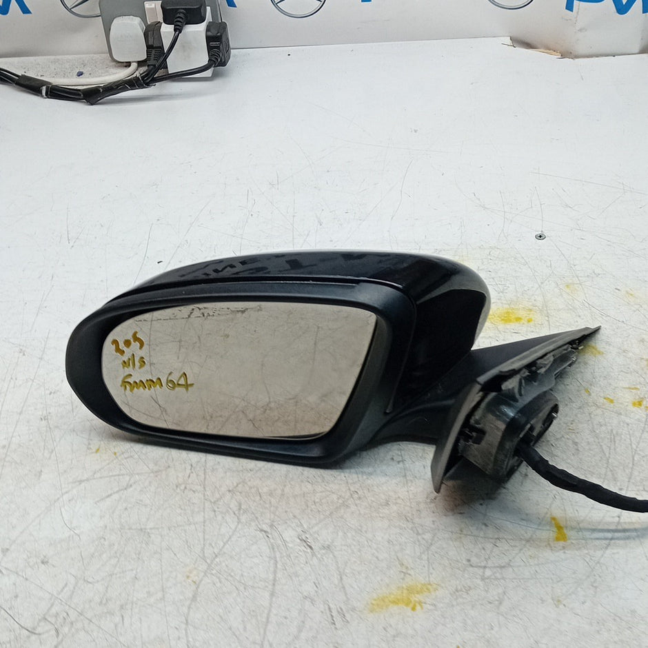 MERCEDES C-CLASS W205 PASSENGER  WING MIRROR NSF BLACK 2014 PL A2058101916 FMM64