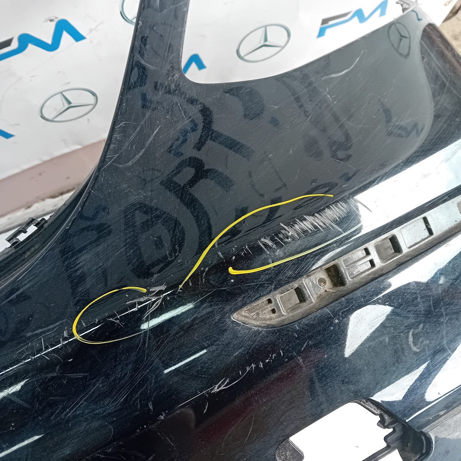 MERCEDES E-CLASS W213 SALOON REAR BUMPER BLACK 2016 A2138850001 FMX78 (DAMAGE)