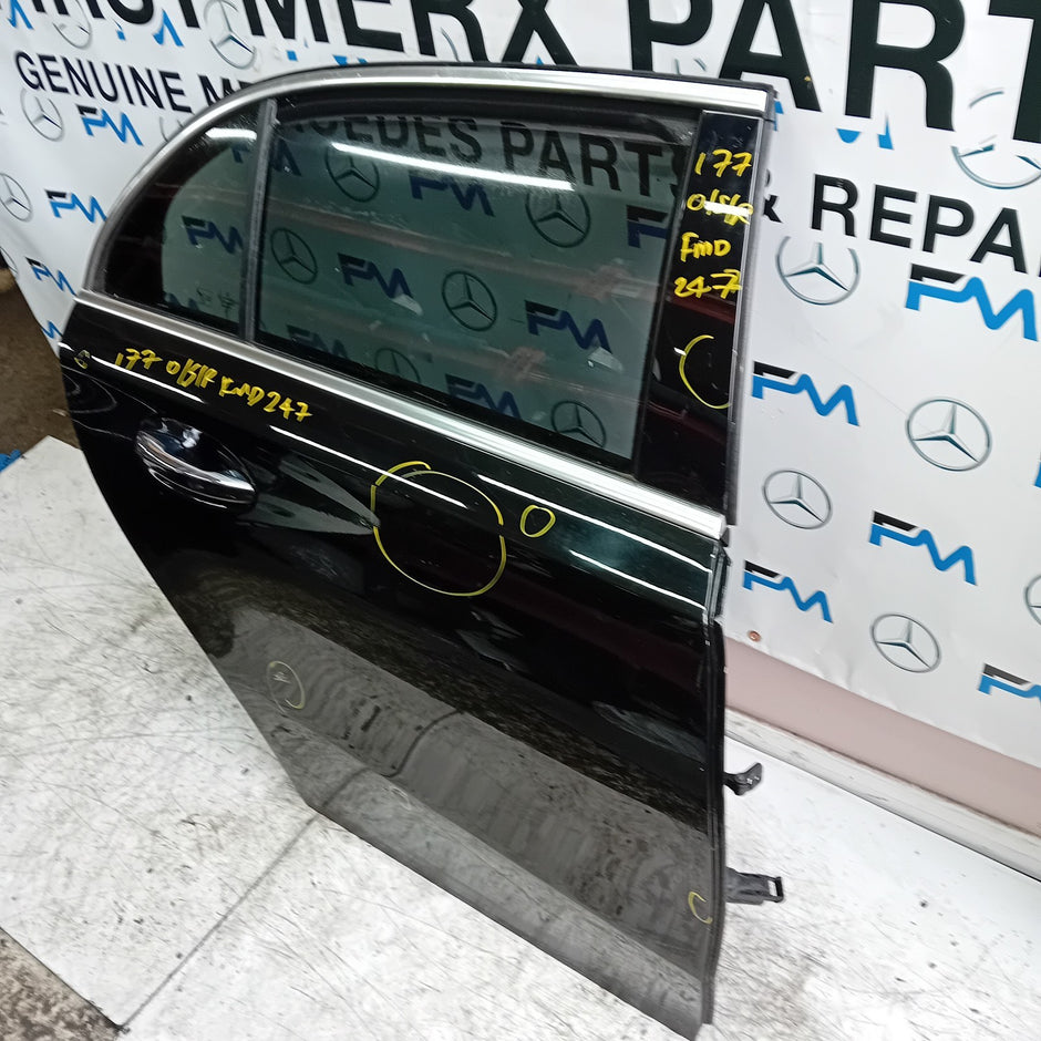 MERCEDES A-CLASS W177 DRIVER REAR DOOR OSR BLACK 2018 ON COMPLETE FMD247
