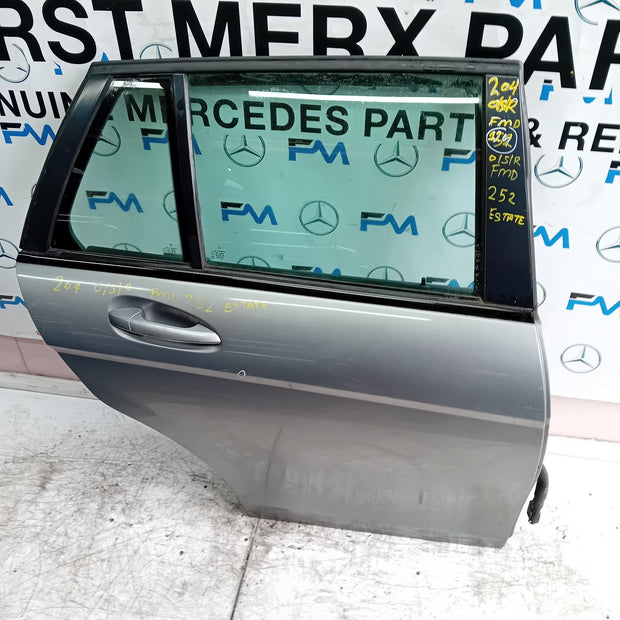 MERCEDES C-CLASS S204 EST DRIVER REAR DOOR OSR SILVER 2008-14 COMPLETE FMD252
