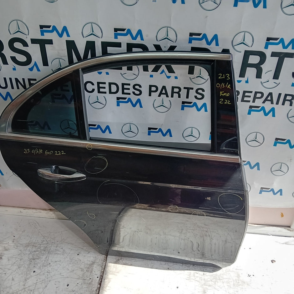 MERCEDES E-CLASS W213 SALOON DRIVER REAR DOOR OSR BLACK 2016 ON COMPLETE FMD222