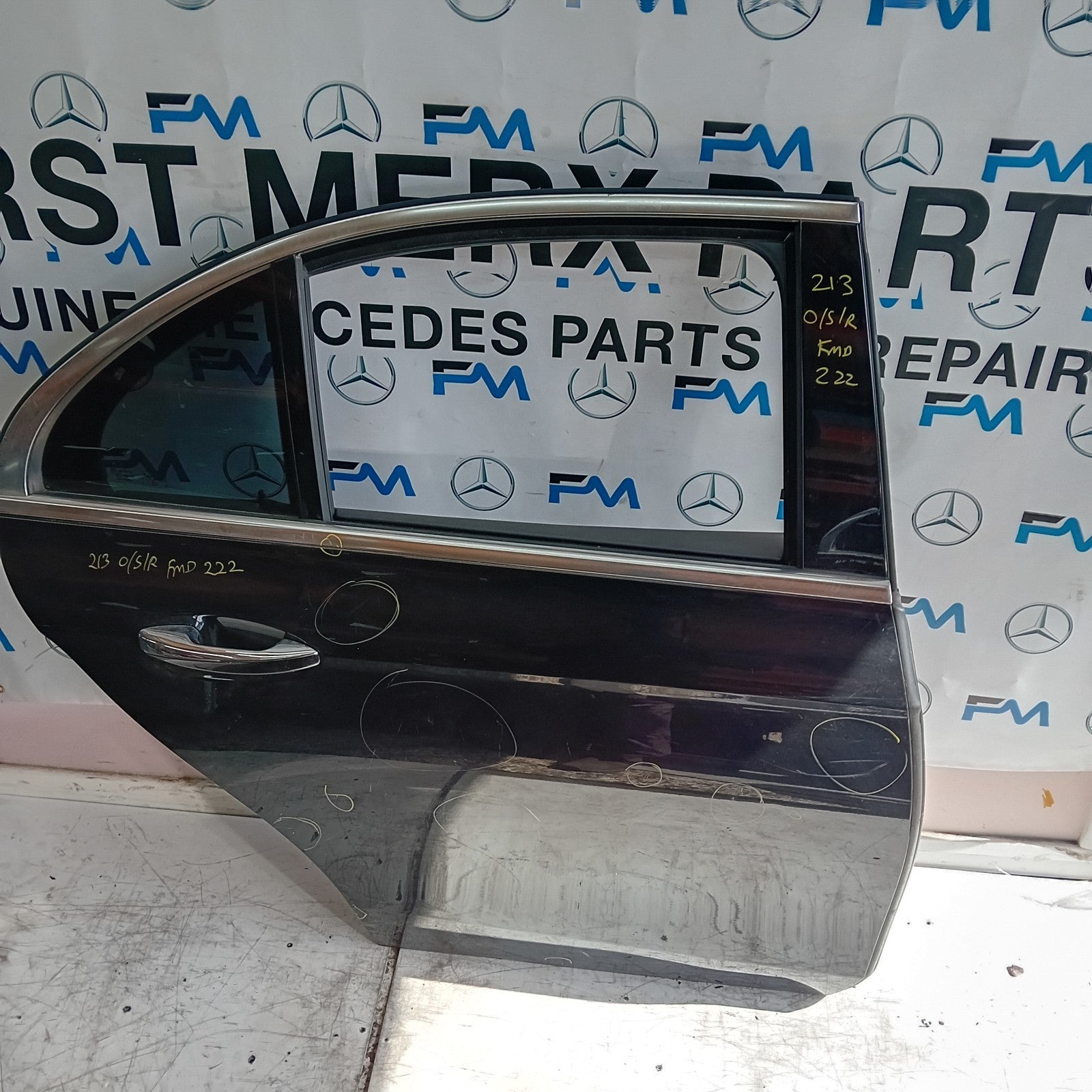 MERCEDES E-CLASS W213 SALOON DRIVER REAR DOOR OSR BLACK 2016 ON COMPLETE FMD222