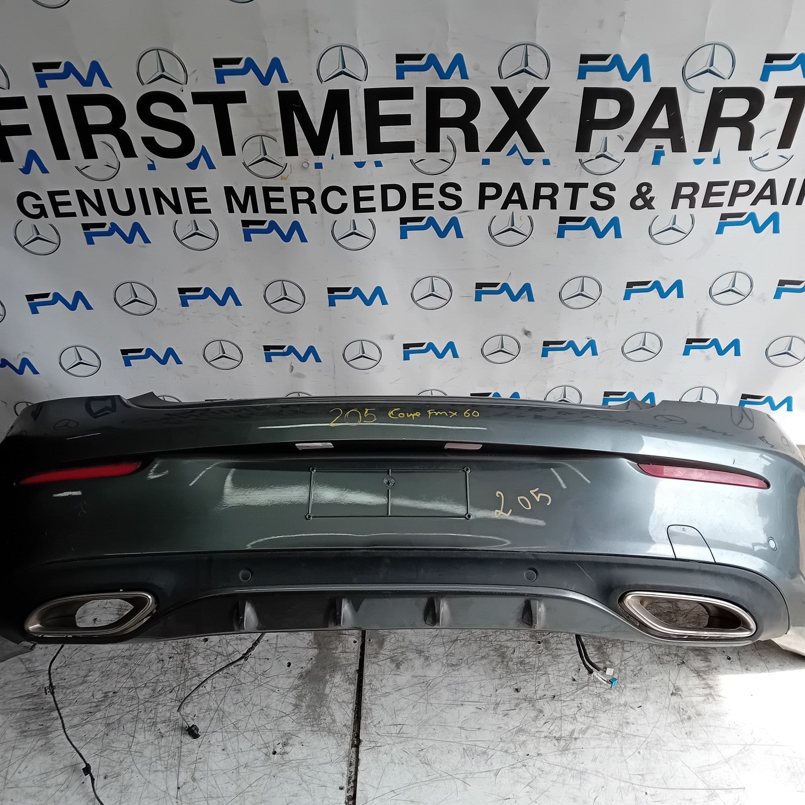 MERCEDES BENZ C-CLASS W205 COUPE REAR BUMPER 2015 GREY FMX60
