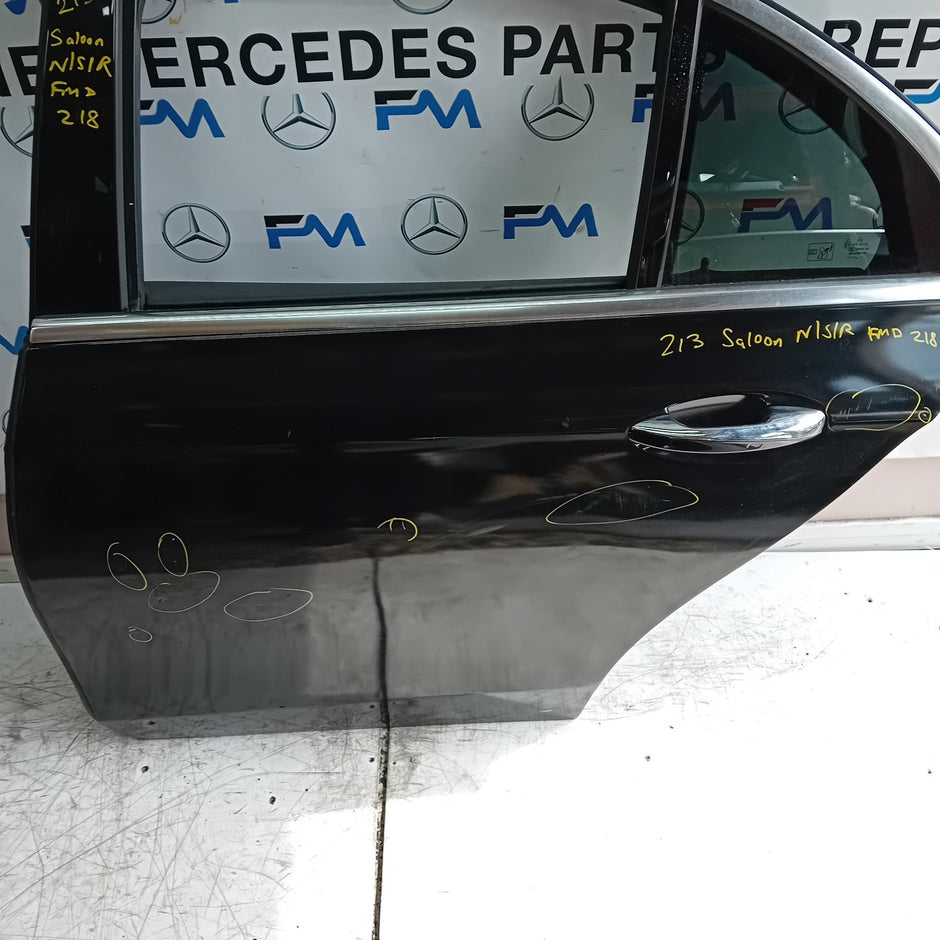 MERCEDES E-CLASS W213 SLN PASSENGER REAR DOOR NSR BLACK 2016 ON COMPLETE FMD218