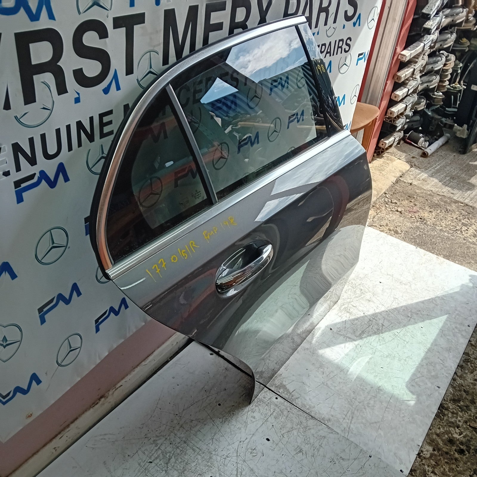 MERCEDES BENZ A-CLASS W177 DRIVER REAR DOOR OSR GREY 2018 ON COMPLETE FMD198
