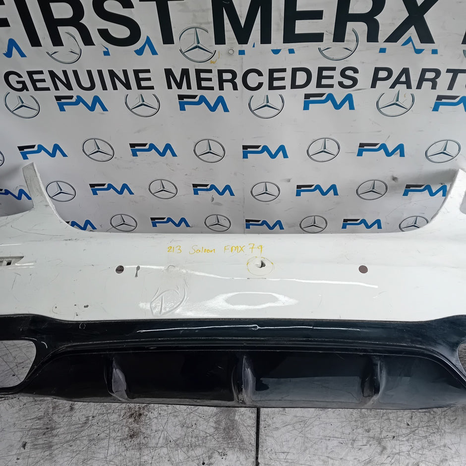 MERCEDES BENZ E-CLASS W213 SALOON REAR BUMPER WHITE 2016 A2138850001 FMX79