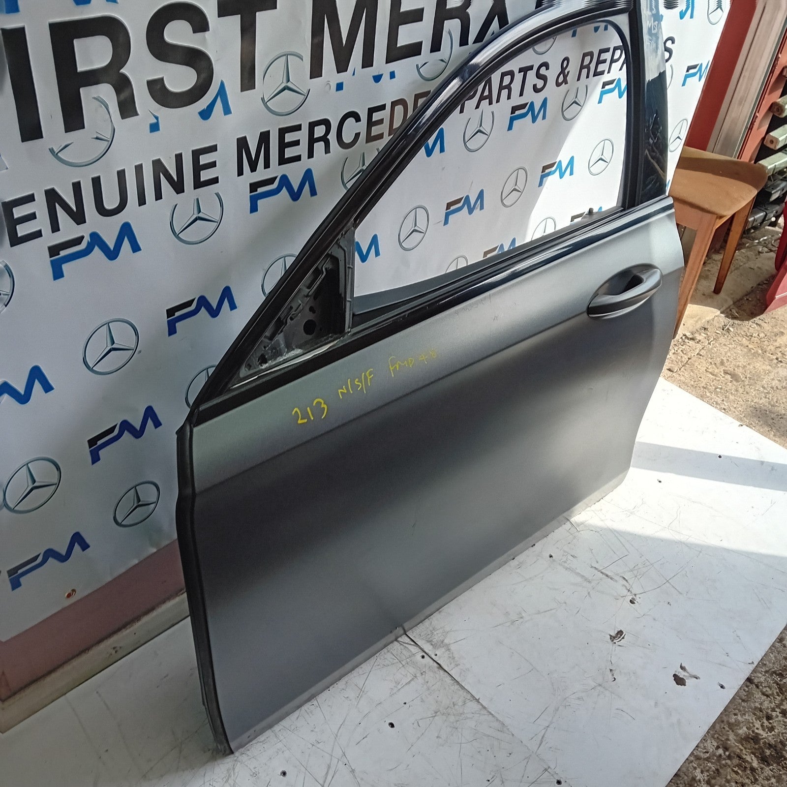 MERCEDES BENZ E-CLASS W213 PASSENGER SIDE FRONT DOOR N/S/F COMPLETE GREY FMD48