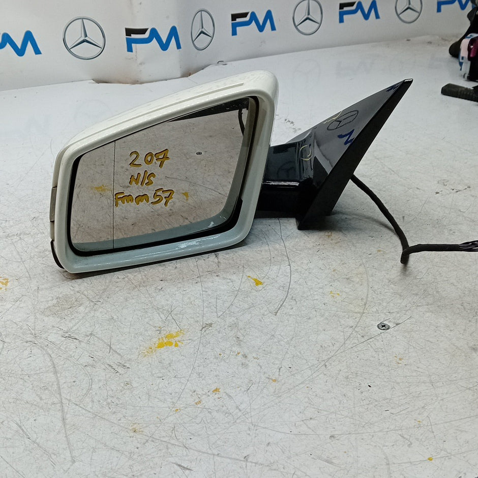 MERCEDES E-CLASS W207 PASSENGER WING MIRROR NS WHITE 2009-2016 FMM57