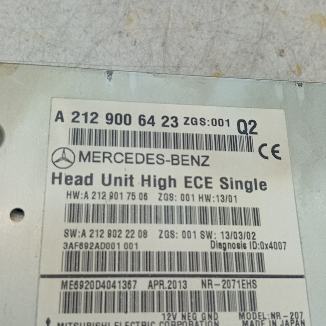 MERCEDES BENZ E-CLASS W207 W212 STEREO SAT NAV SYSTEM A2129006423 2016 FM001561