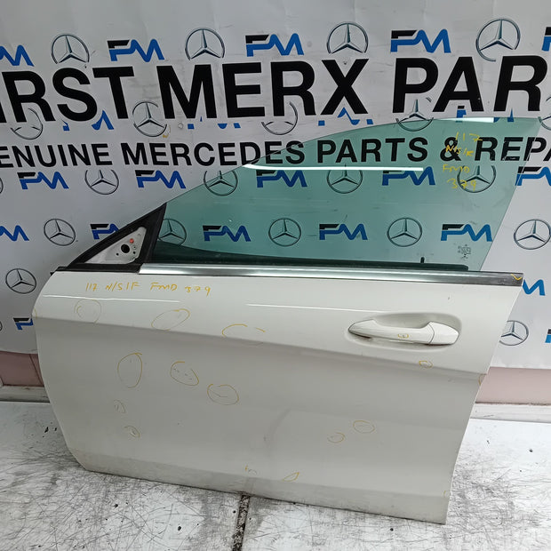 MERCEDES BENZ CLA W117 PASSENGER FRONT DOOR NSF WHITE 2013-19 COMPLETE FMD379