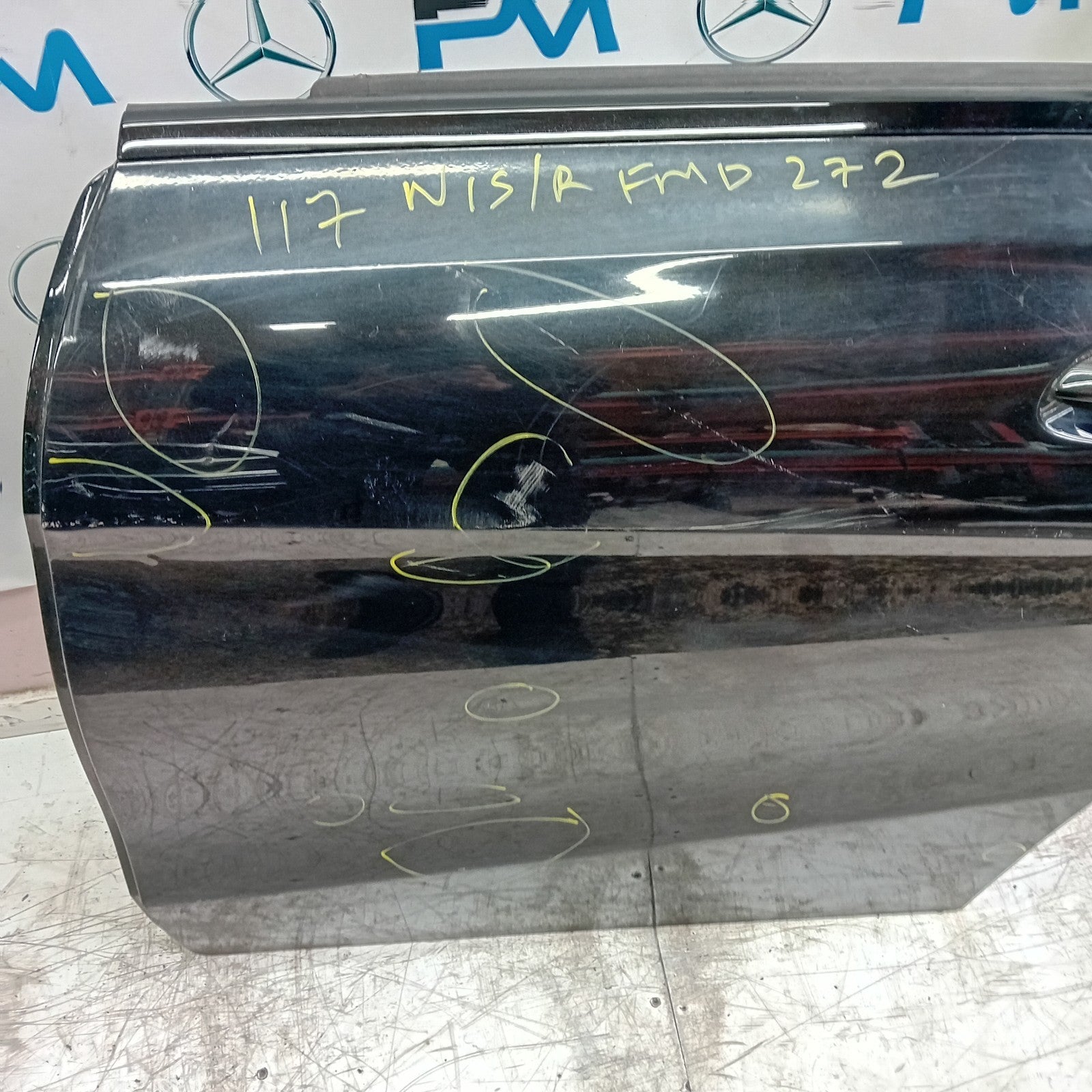 MERCEDES BENZ CLA W117 PASSENGER REAR DOOR NSR 2013-19 BLACK COMPLETE FMD272