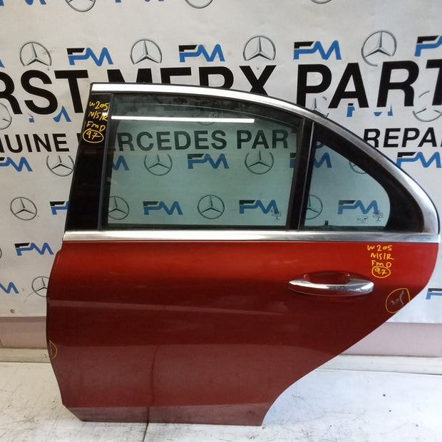 MERCEDES BENZ  C-CLASS W205 PASSENGER SIDE REAR DOOR N/S/R COMPLETE RED FMD97