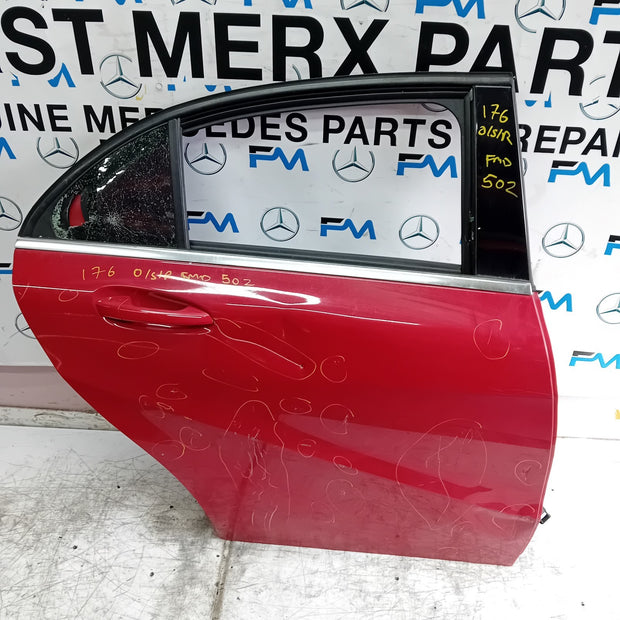 MERCEDES A-CLASS W176 DRIVER REAR DOOR OSR 2015 RED COMPLETE FMD502
