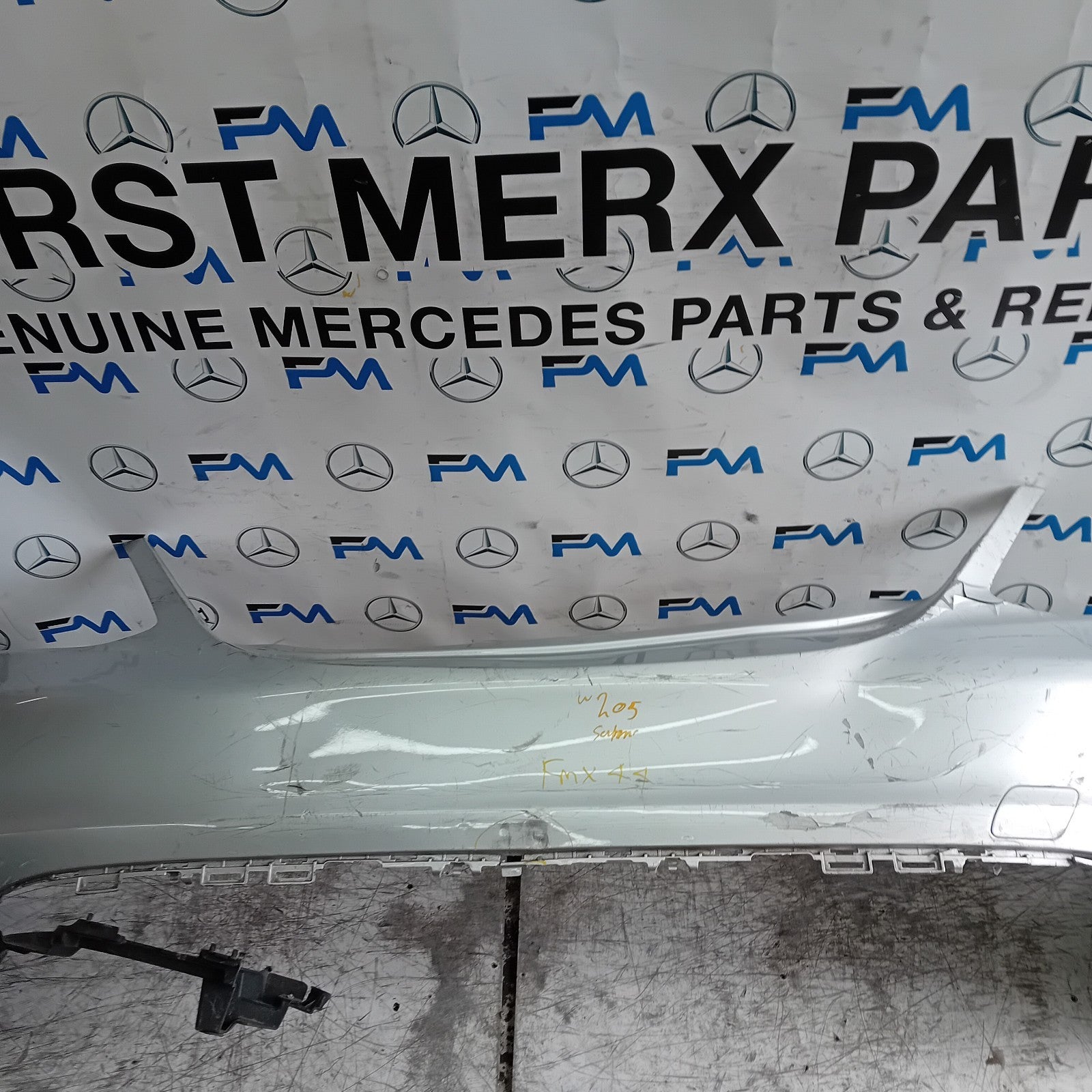 MERCEDES C-CLASS W205 SLN REAR BUMPER 2014 SILVER A2058850138 FMX44