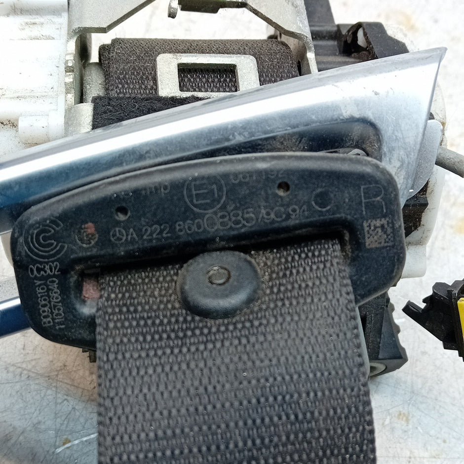 MERCEDES BENZ S-CLASS W222 SEAT BELT REAR DRIVER 2018 A2228600885 BLACK FM001228