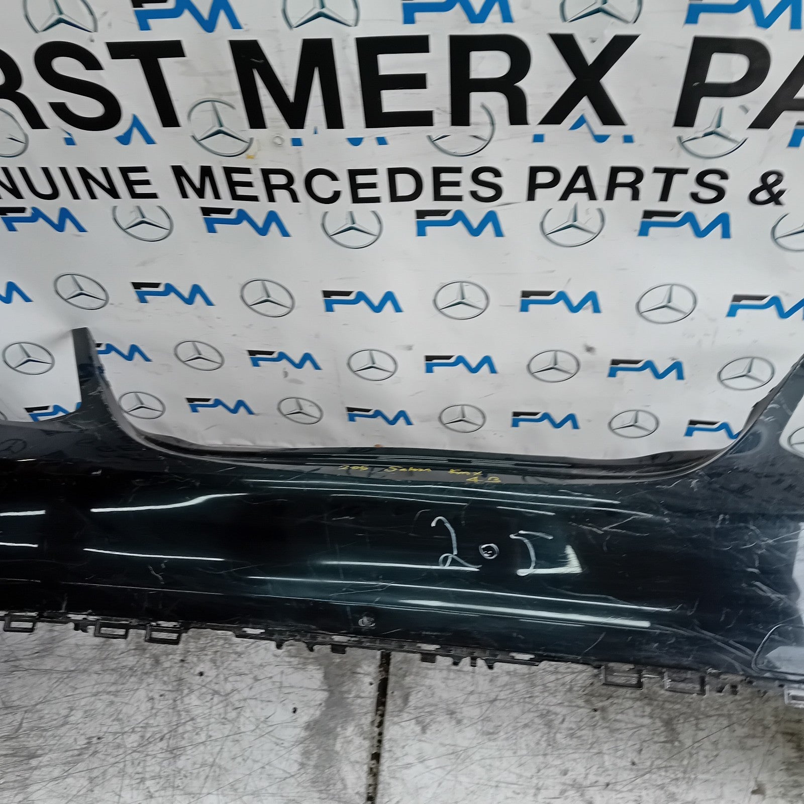 MERCEDES C-CLASS W205 SLN REAR BUMPER 2014 BLACK  A2058850138 COMPLETE FMX43