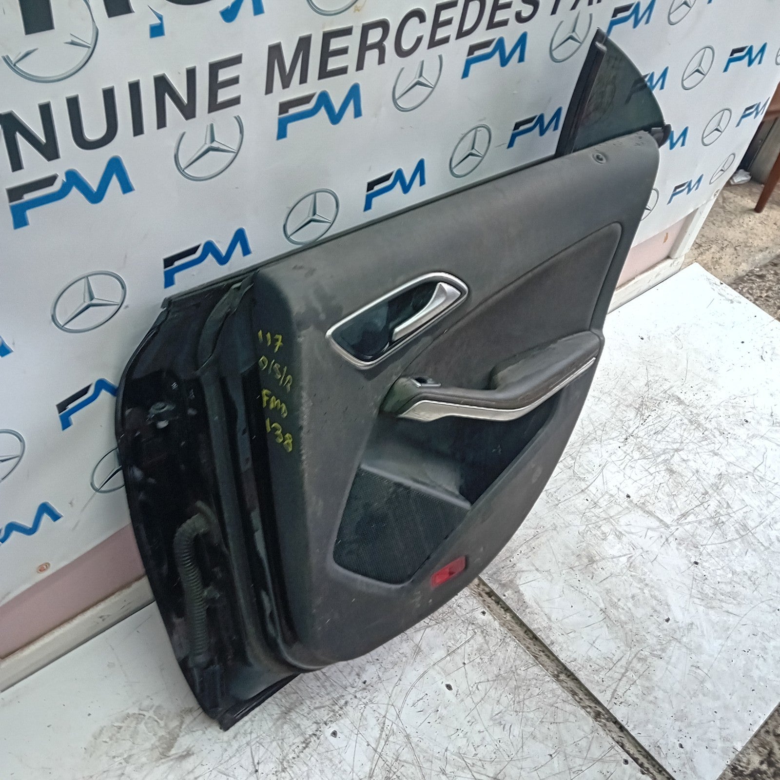 MERCEDES BENZ CLA W117 DRIVER SIDE REAR DOOR O/S/R BLACK COMPLETE FMD138
