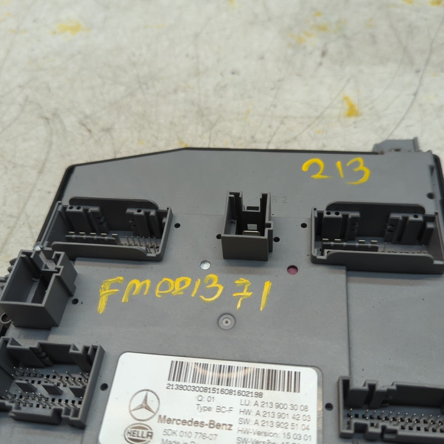 MERCEDES E-CLASS REAR SAM CONTROL MODULE W213 A2139003008 2016 FM001371