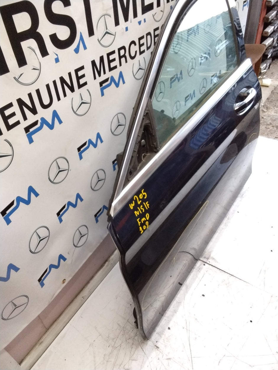 MERCEDES C-CLASS W205 PASSENGER SIDE FRONT DOOR N/S/F COMPLETE BLUE FMD102