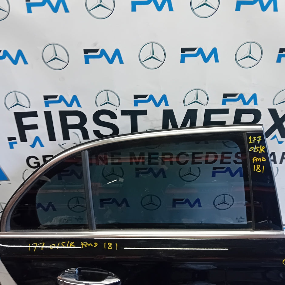 MERDEDES A-CLASS W177 DRIVER SIDE REAR DOOR OSR BLACK 2018 ON COMPLETE FMD181