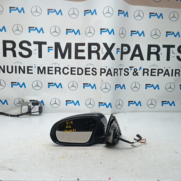 MERCEDES C-CLASS W205 PASSENGER WING MIRROR NS BLACK 2014 PL A2058104702 FMM61