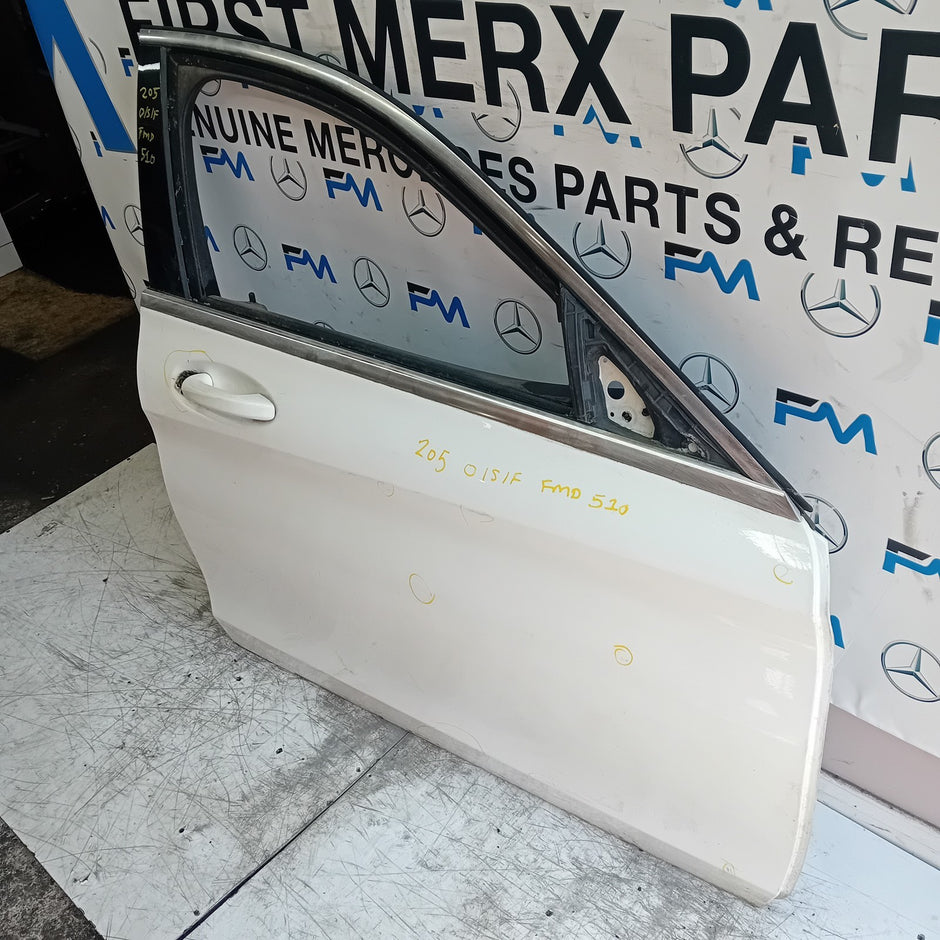 MERCEDES C-CLASS W205 DRIVER FRONT DOOR OSF 2014 WHITE COMPLETE  FMD510