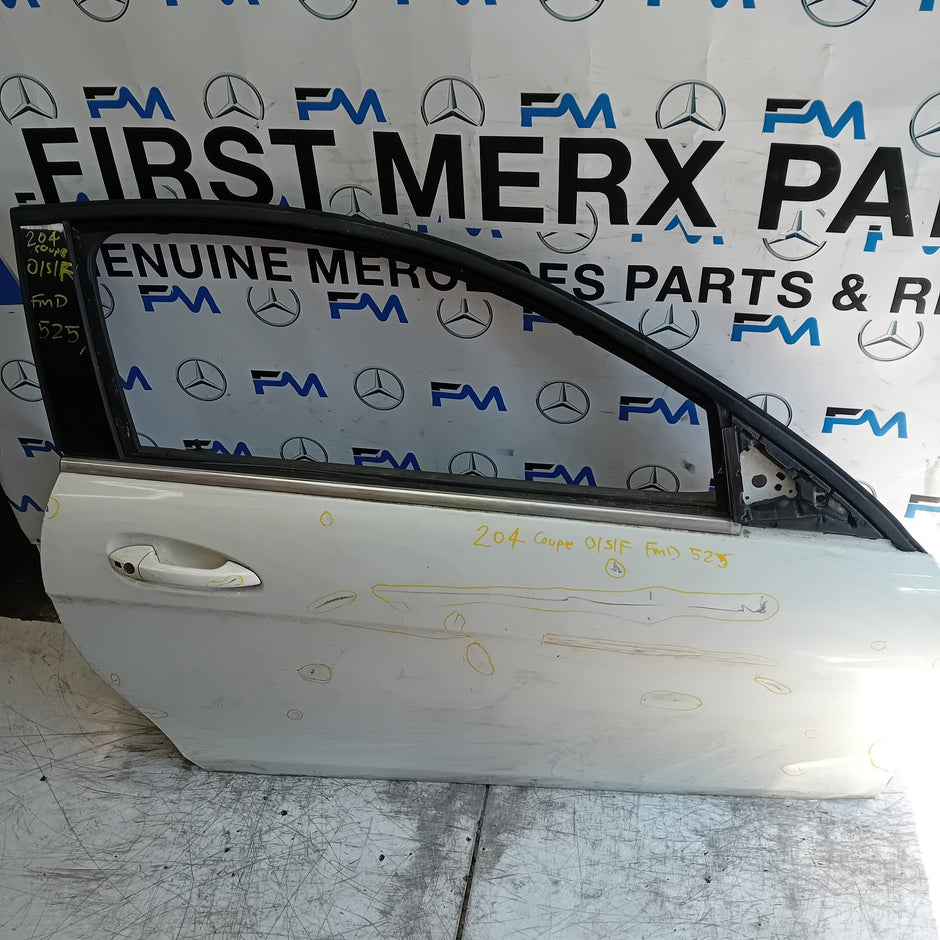 MERCEDES BENZ C-CLASS W212 COUPE DRIVER FRONT DOOR OSF 2012 WHITE COMPLET FMD525