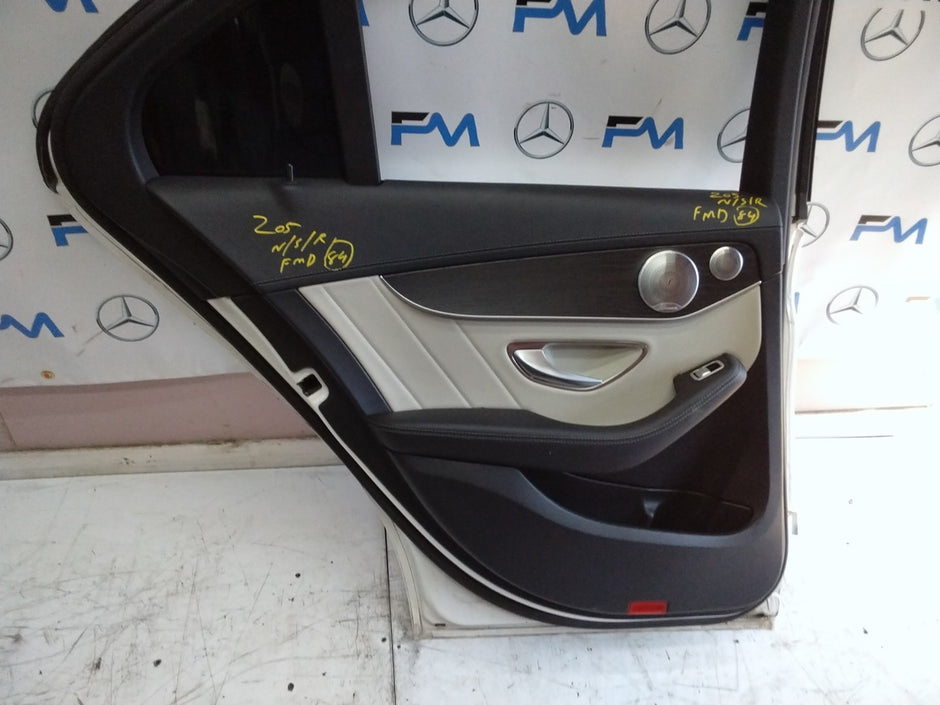 MERCEDES BENZ C-CLASS W205 PASSENGER SIDE REAR DOOR N/S/R COMPLETE WHITE FMD84