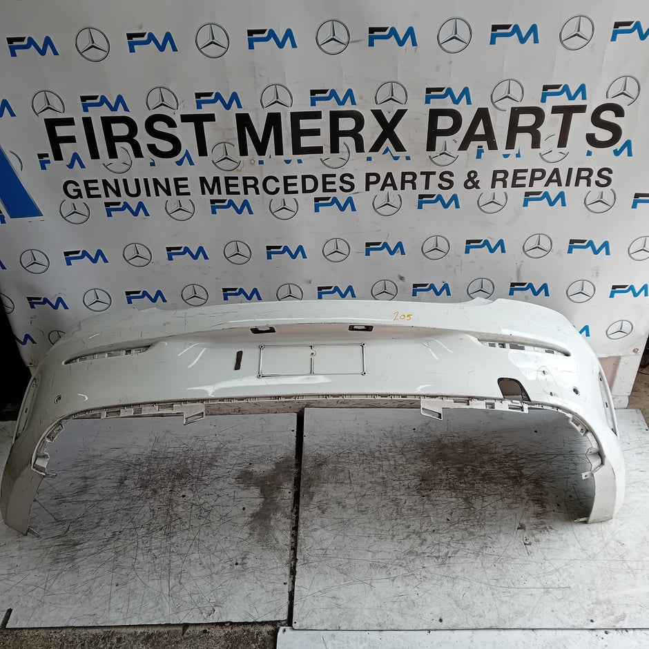 MERCEDES BENZ  C-CLASS C205 CP REAR BUMPER 2014 WHITE  COMPLETE FMX42